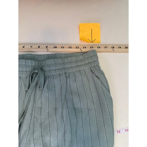 Soft Surroundings Linen Pants PM Coastal Grandma Resort Metallic Thread - Picture 7 of 11